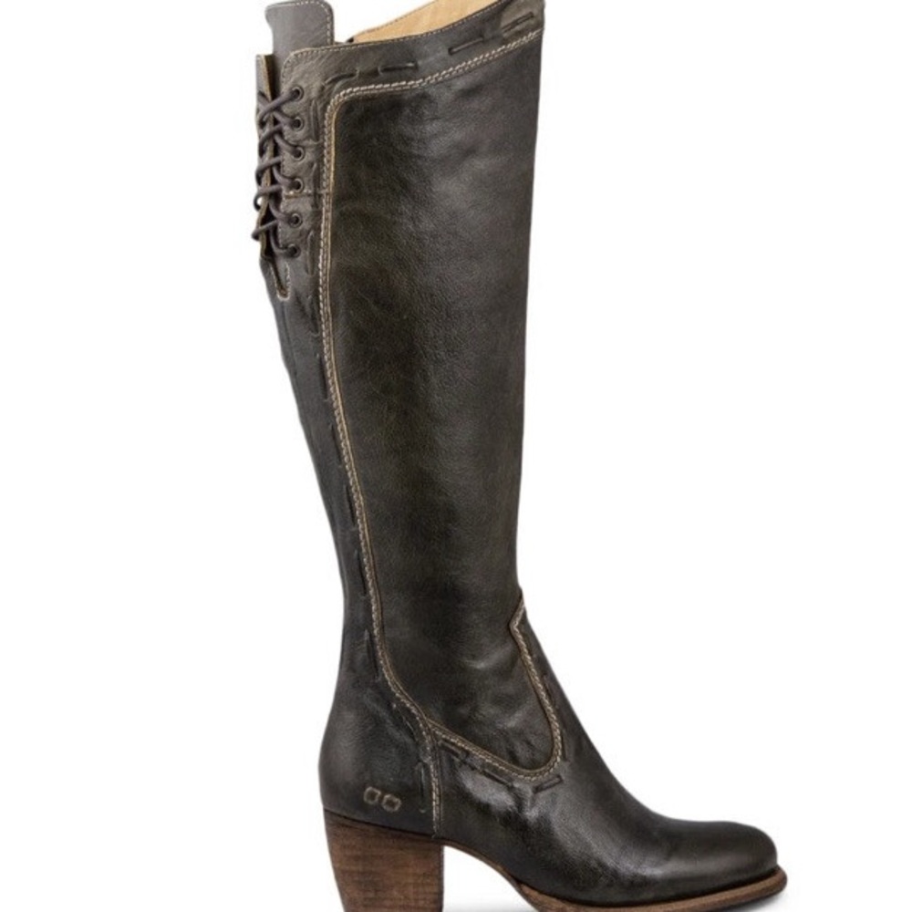 BED |STU Women's Over-the-Knee Brown Leather Riding Boots Size 6 - Picture 3 of 16